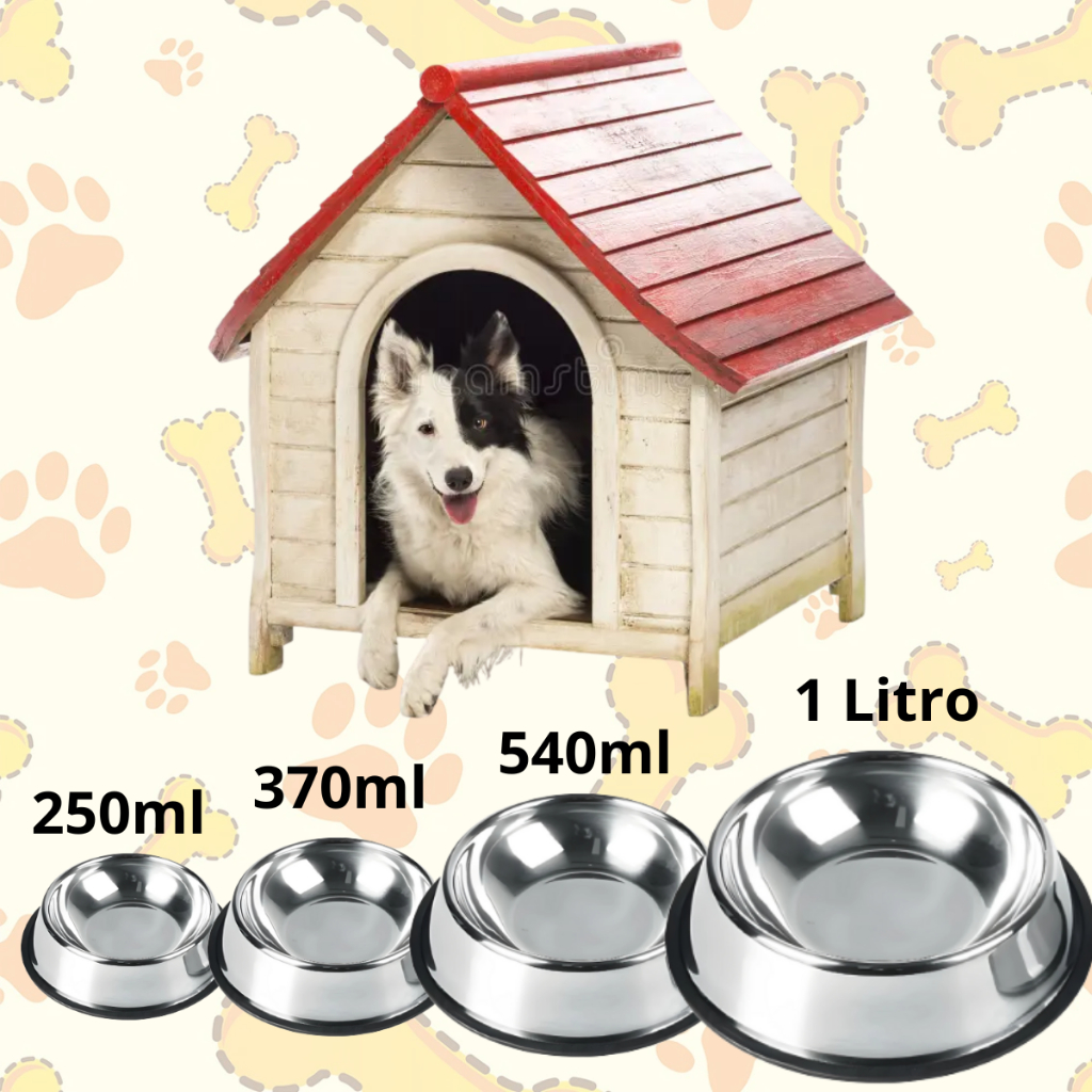 Comedouro De 1 Litro Vasilha Inox para Cães e Gatos - Resistente Mais Vendido  - 250ml a 1000l