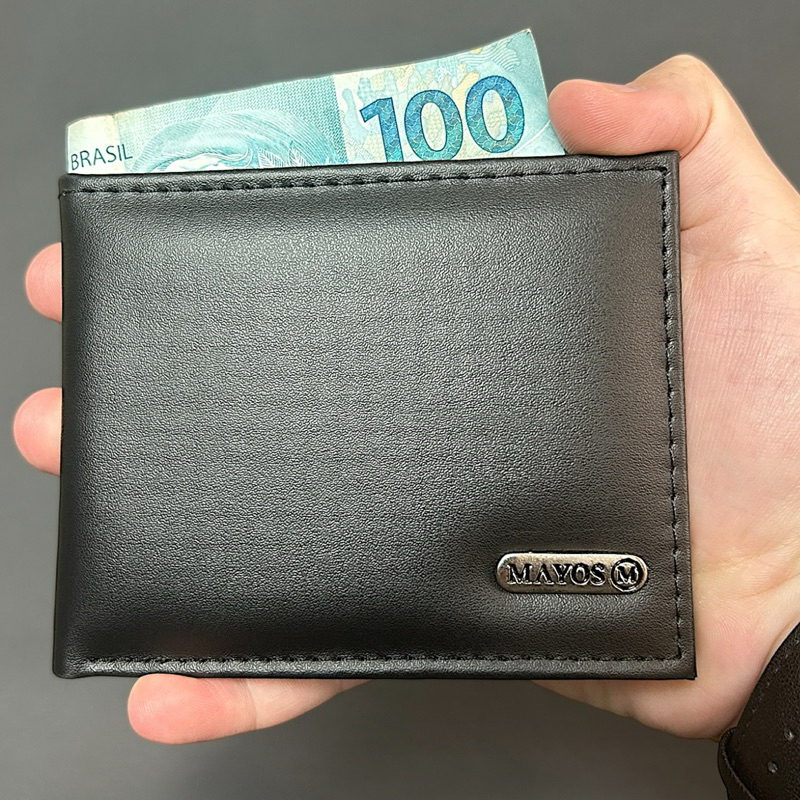 Carteira Masculina Couro P.U - MAYOS WALLET. em Oferta na Shopee