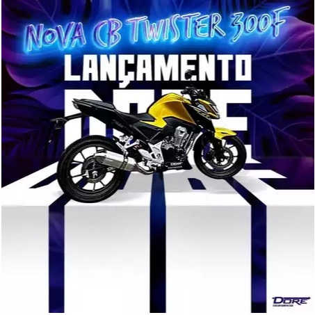 Escapamento Dore Esportivo NOVA TWISTER CB300F - A PARTIR DE 2023 - RETRO OU ATUAL - TODAS AS CORES