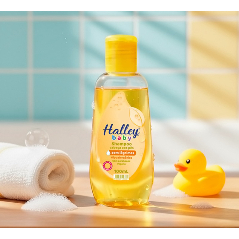 1 Frasco Shampoo Infantil Cabecas aos Pes Sem Lagrimas Vegano Halley Baby 100 ml