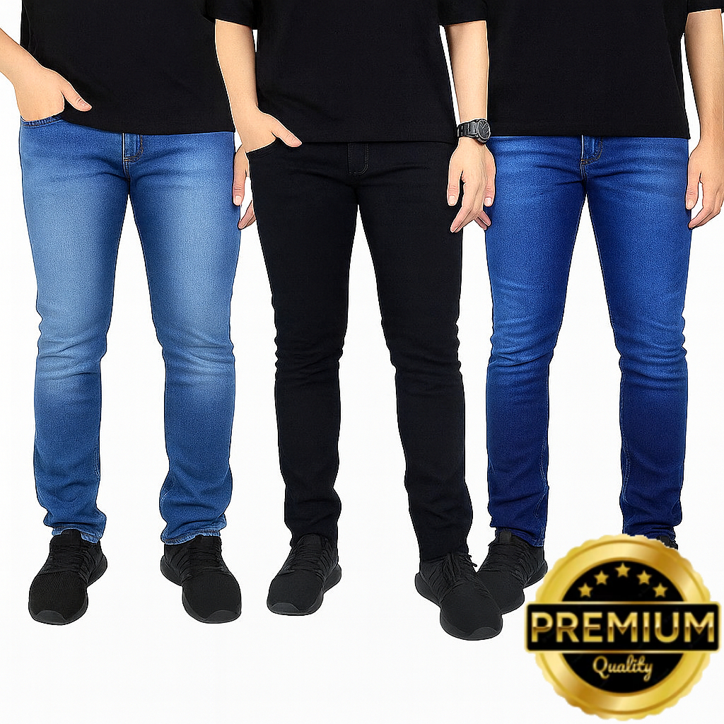 Kit Calças Jeans Masculina Slim com Elastano AREL – Conforto e Durabilidade