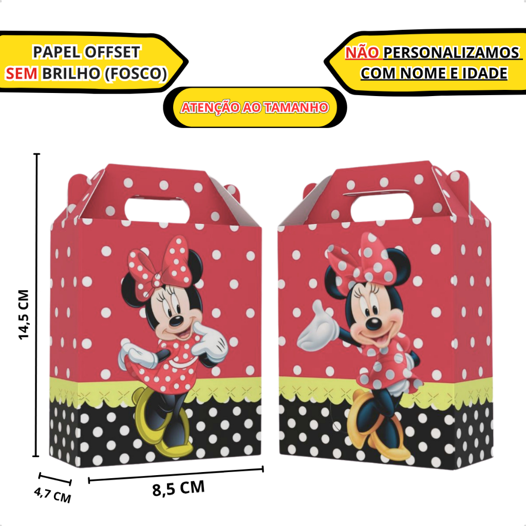 Lembrancinha Minnie Vermelha Maletinha Aniversario Festa infantil em Oferta na Shopee