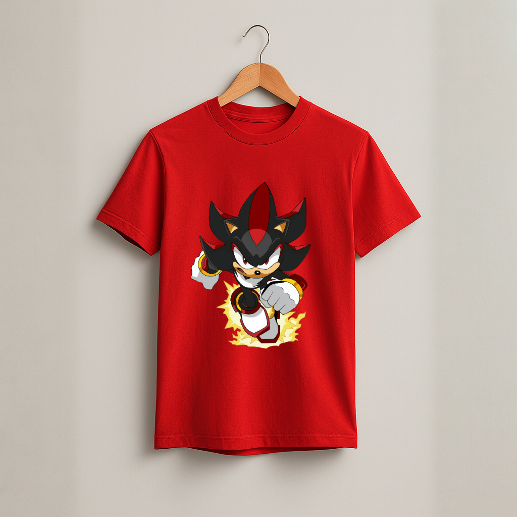 Camiseta Shadow Sonic Unissex 100% Algodão Blusa Casual Colorida Filme Game Jogo Desenho Premium Adulto Infantil