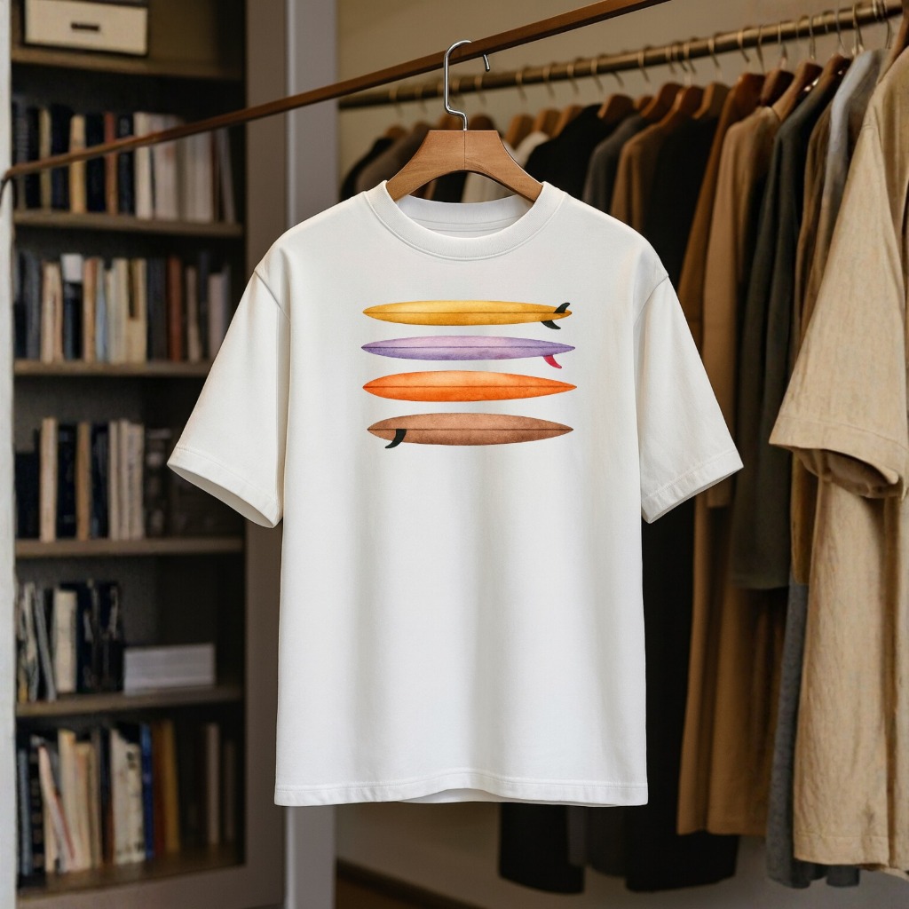 Camiseta Masculina Estampada – Prancha , Praia e Verão ✨ Malha 100% Algodão, Básica e Elegante em Oferta na Shopee