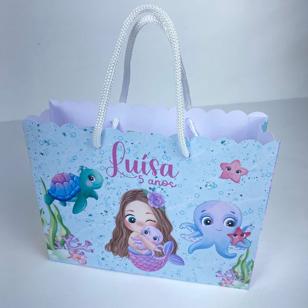 Sacolinha personalizada Sereia cute - sacola surpresa, caixinha, lembrancinha, festa de  aniversário