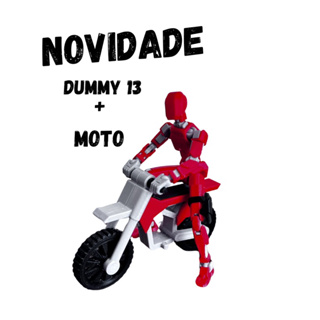 boneco dummy 13 articulado exclusivo com moto kit brinquedo em Oferta na Shopee