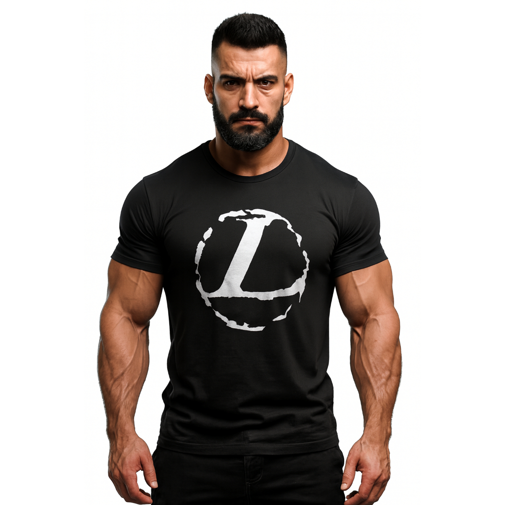 Camiseta masculina lander testo algodão esportiva academia musculação treino maromba suplemento premium
