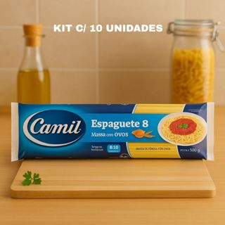 Kit com 10 Unid. Macarrão Espaguete 8 Camil 500g Cada • Massa com Ovos • Cozinha Rápida 8-10min • Envio Imediato! 🍝✨ em Oferta na Shopee