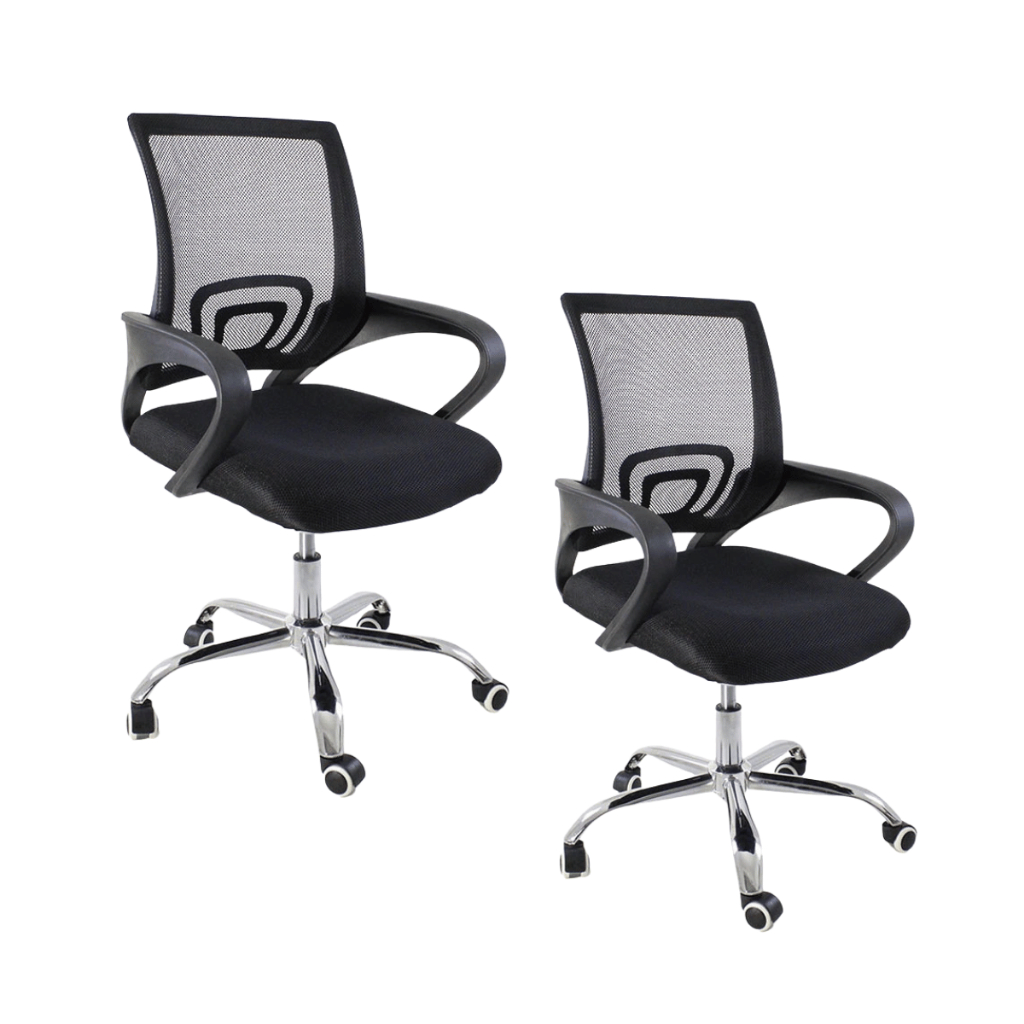 Kit 2 Cadeiras de Escritório Begonia Tela Mesh Ergonômico + E-book