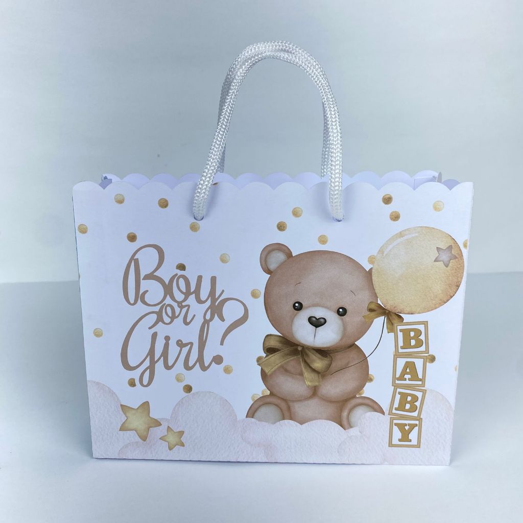 Sacolinha personalizada Ursos chá revelação - sacola surpresa menino ou menina, boy or girl ursinhos