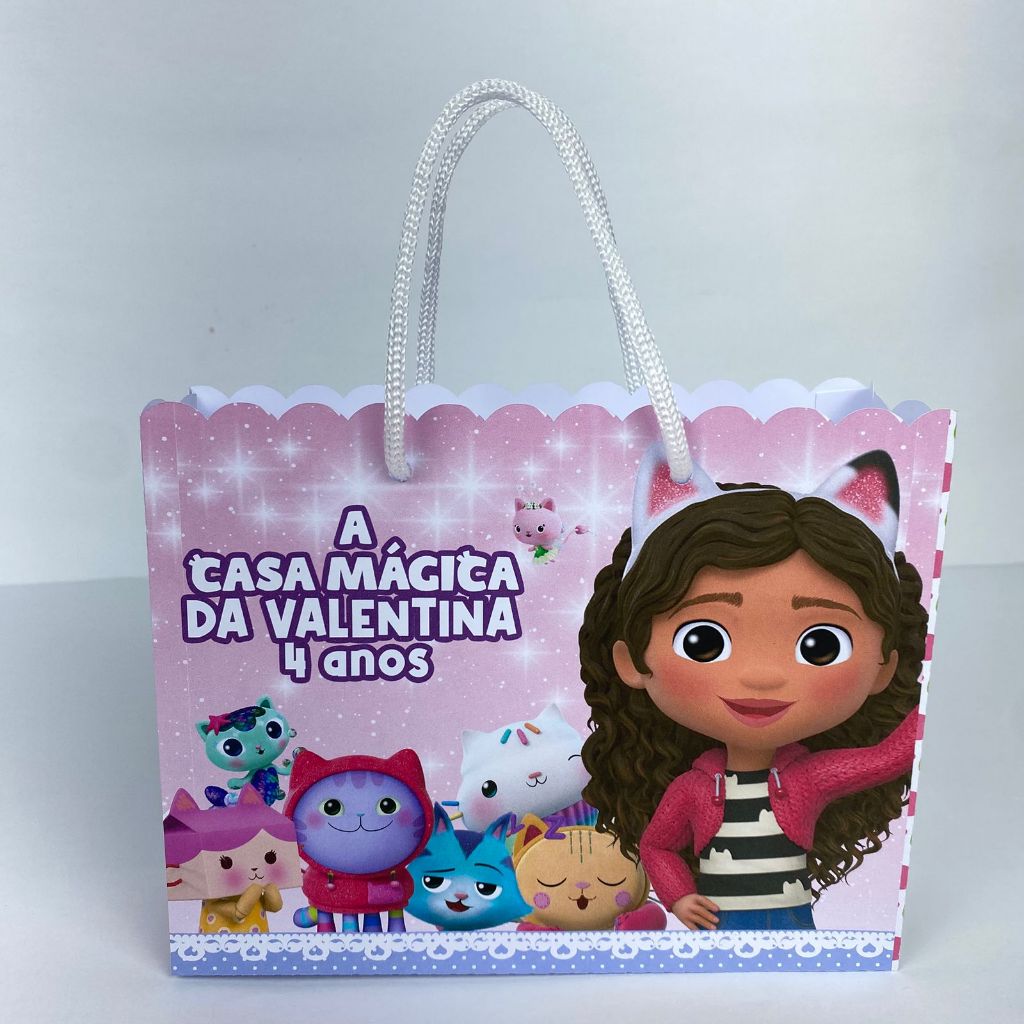Sacolinha personalizada A Casa Mágica da Gabby - sacola surpresa, lembrancinha, festa de aniversário