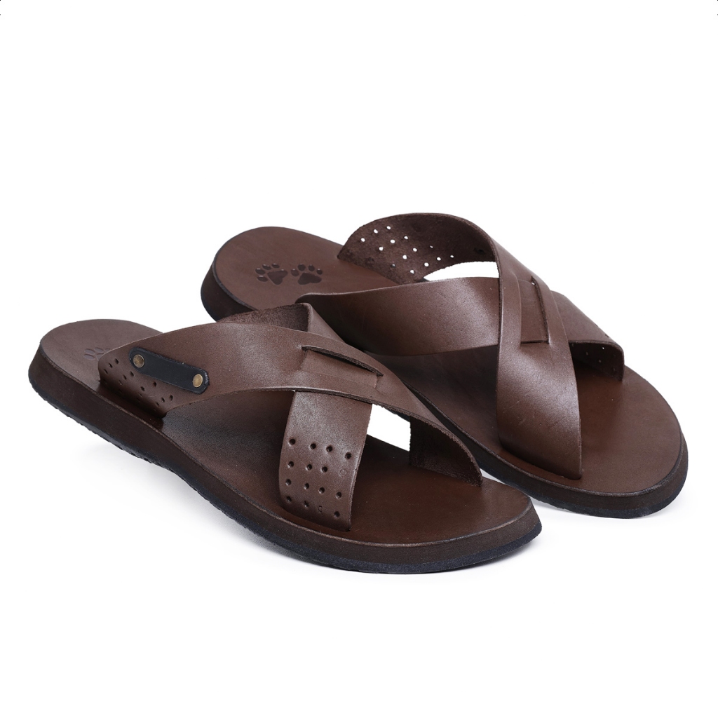 Sandália Chinelo elegante Masculino Couro Legitimo Premium Original confortável Leve Envio Imediato