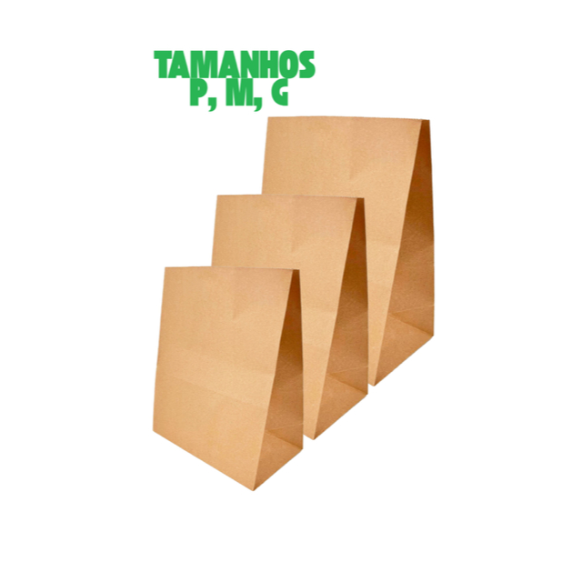 Saco Papel Kraft P M G - Delivery IFood 99 Rappi - Saquinho de Presente - Presente de Natal