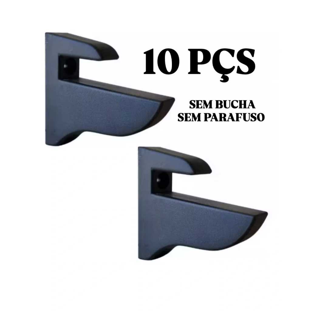 Suporte Bico de Tucano PRETO         ------  10 PEÇAS SEM BUCHA E PARAFUSO