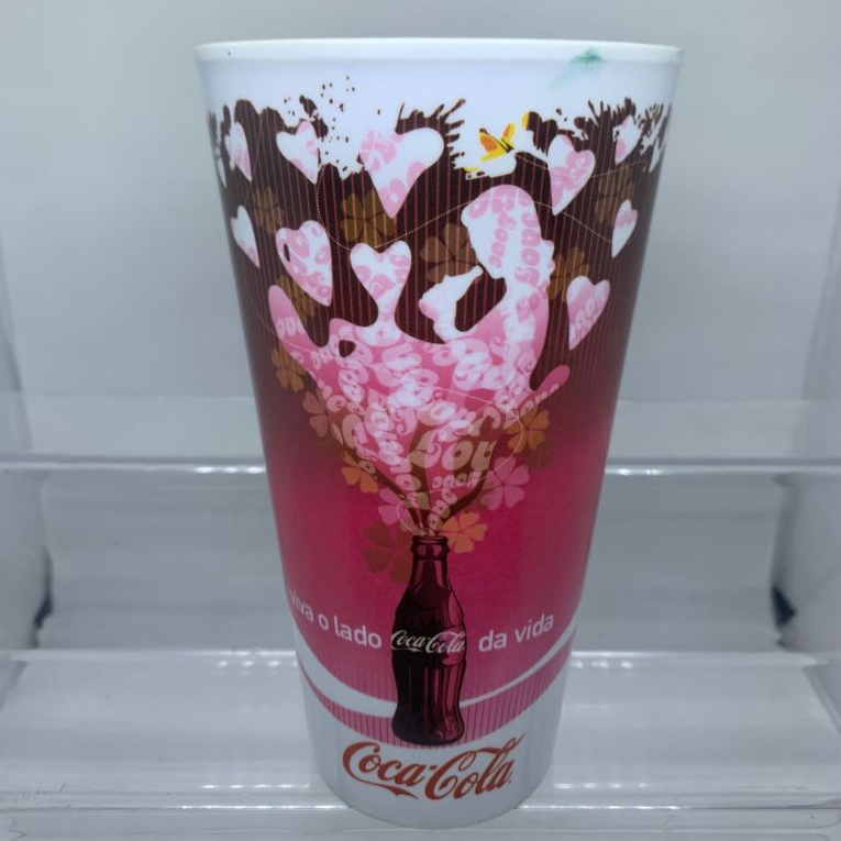 Copo Coca-Cola Oficial – Design Colorido “Viva o Lado Coca-Cola da Vida” – Edição Coração #3