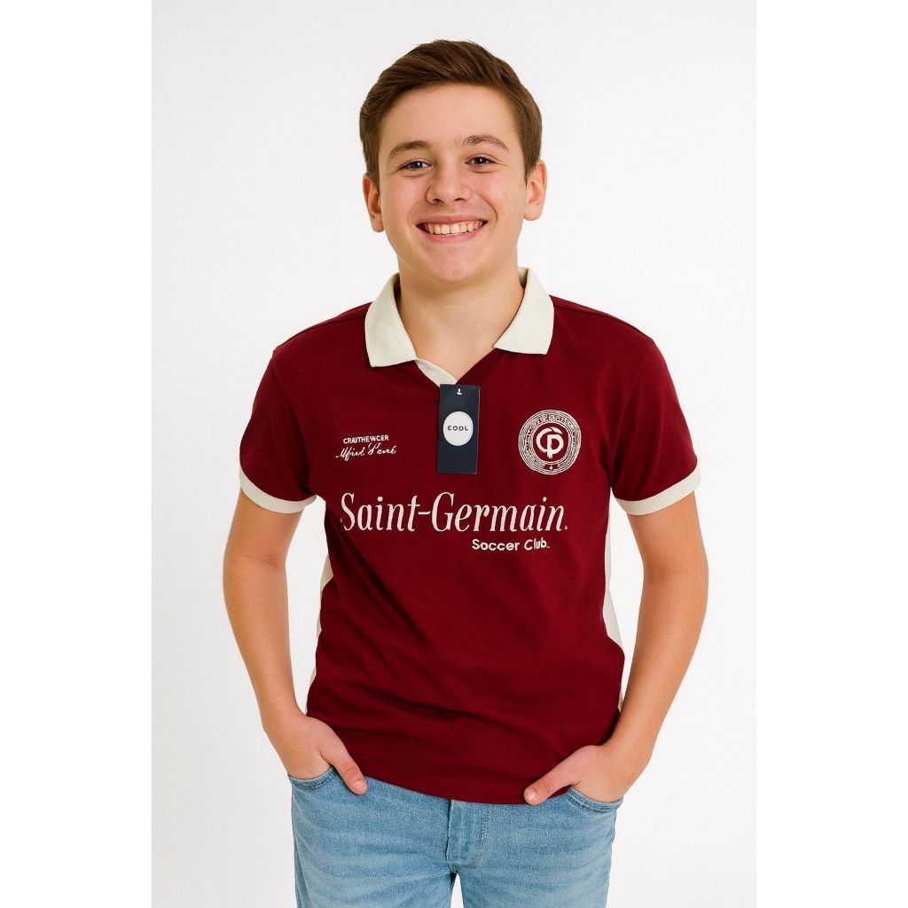 Camisa Polo Infantil Estampada Masculino Juvenil Algodão