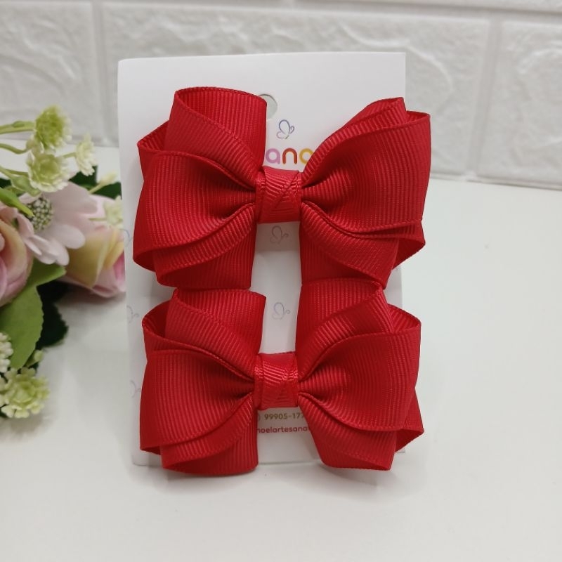 Par de laço infantil camadas em Oferta na Shopee