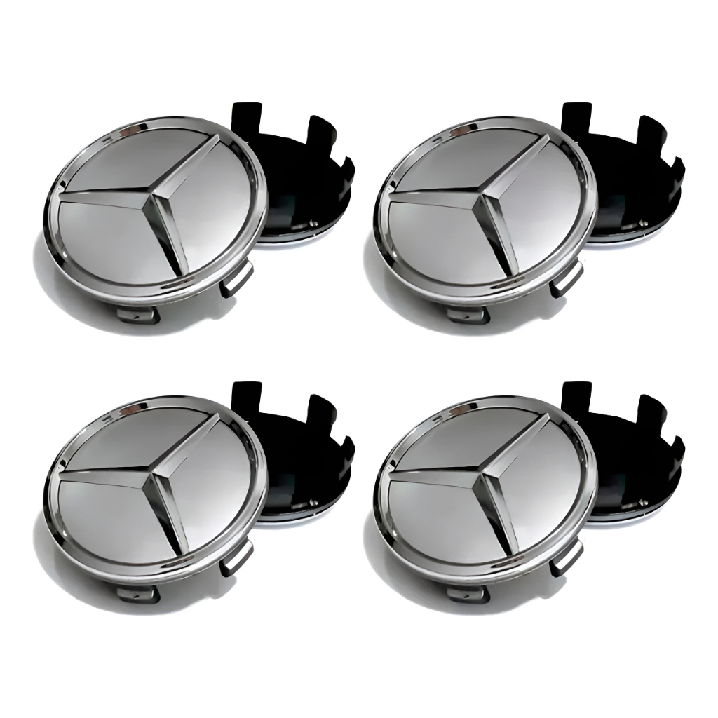 Kit Calotinha Mercedes C180 C200 C280 E320 Roda 75mm Prata