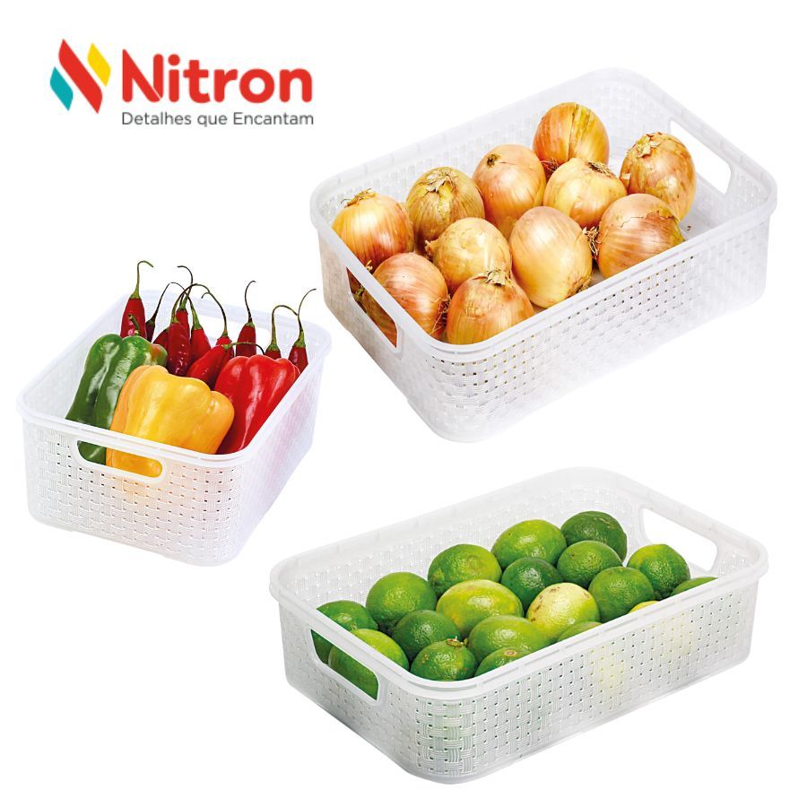 Cesto Organizador para Geladeira Multiuso Trasparente Nitron