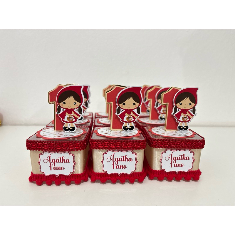 Caixa acrílica Chapeuzinho vermelho | Kit Chapeuzinho vermelho | Lembrancinha chapeuzinho