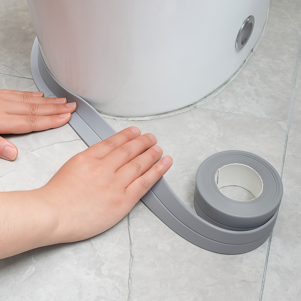 Kit 1/2/3 Fita Selante De Pvc À Prova D'Água Para Cozinha/Banheiro/Janelas/Antimofo - Branco e Cinza