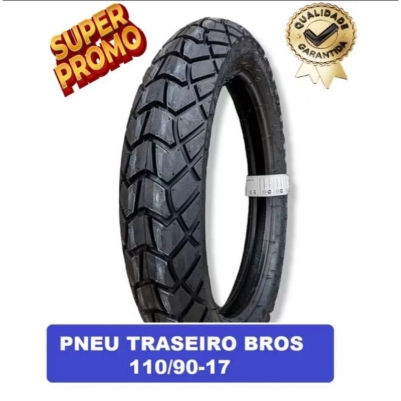 Pneu Bros/XTZ Traseiro 110/90/17 em Oferta na Shopee
