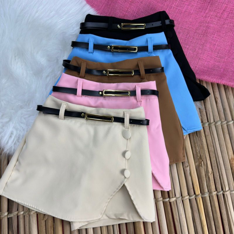 SHORTS SAIA INFANTIL MENINAS ALFAIATARIA COM CINTO em Oferta na Shopee