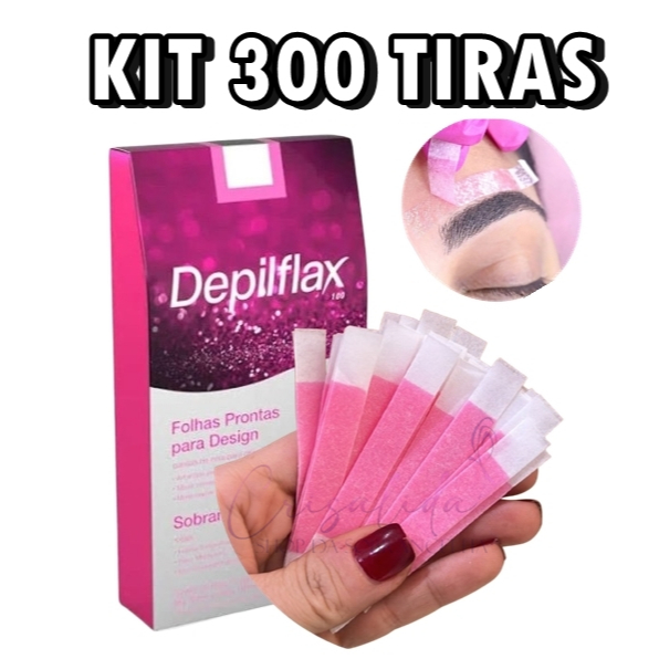 Kit 300 Tiras de Cera para Sobrancelhas Design- Profissional- Depilflax - Depilação em Oferta na Shopee