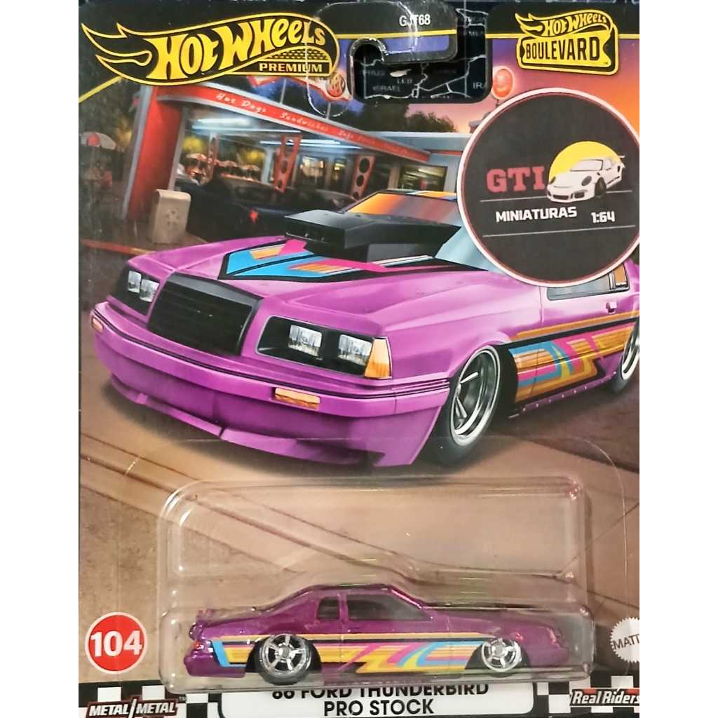 HOTWHEELS - BOULEVARD - '86 FORD THUNDERBIRD PRO STOCK - ROSA METÁLICO - PREMIUM