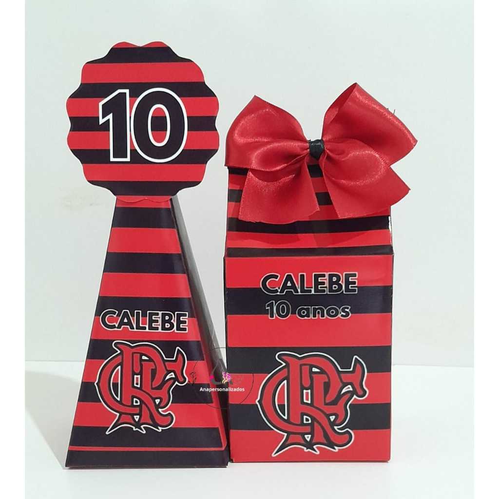 10 a 40 Caixinhas Personalizadas,  QUALQUER TEMA / Lembrancinhas Flamengo/ Caixinhas Milk - Caixinhas Pirâmide