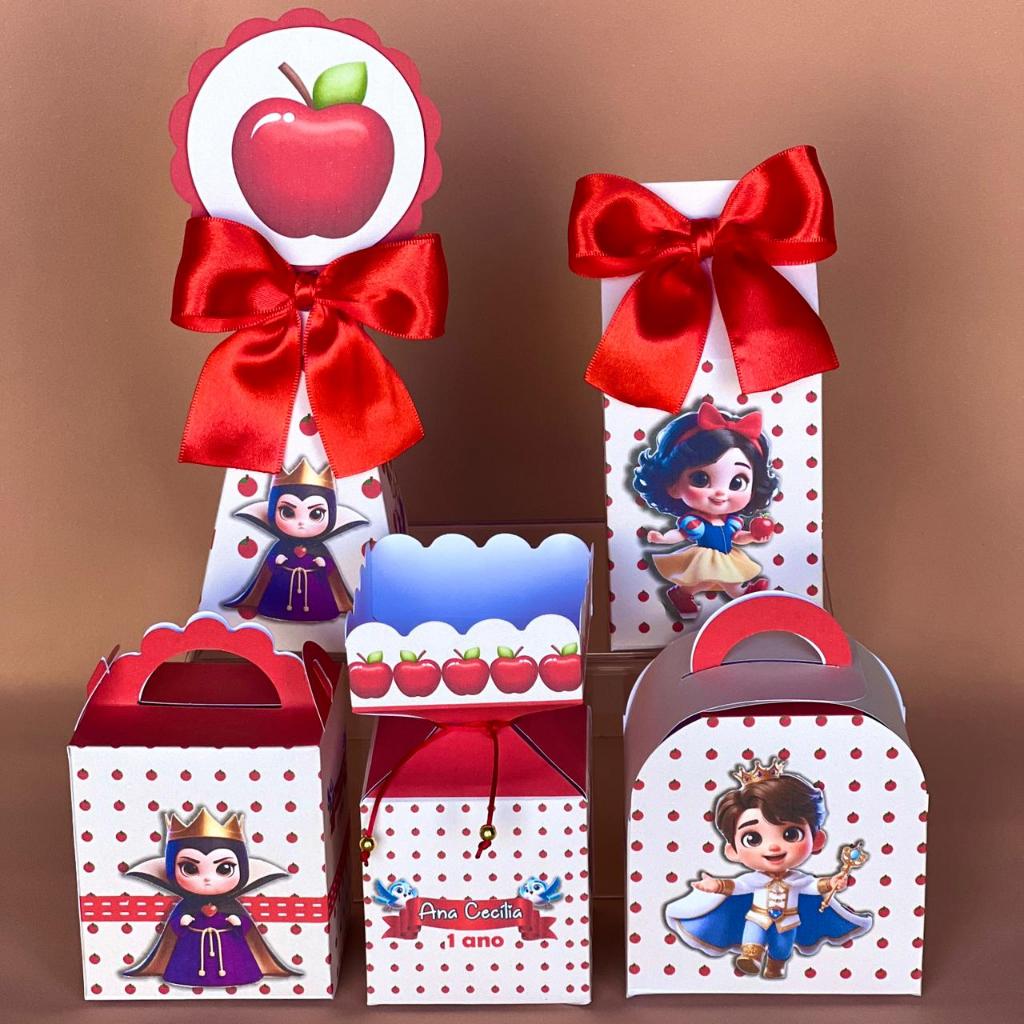Lembrancinha Personalizada PEGUE E MONTE Branca de Neve Baby e príncipe - Kit festa aniversário, mesversario, caixinha