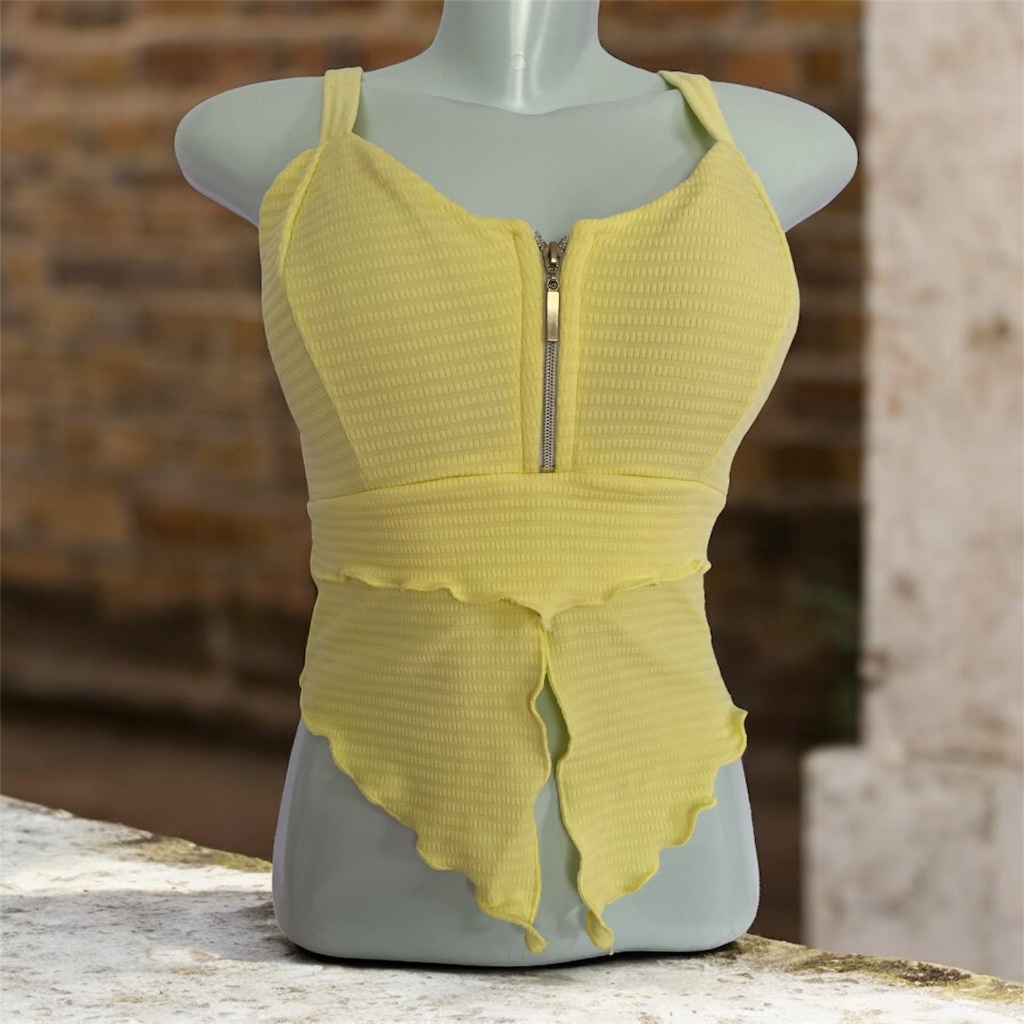 Blusinha Cropped com Bojo e Zíper – Moda Feminina em Oferta na Shopee