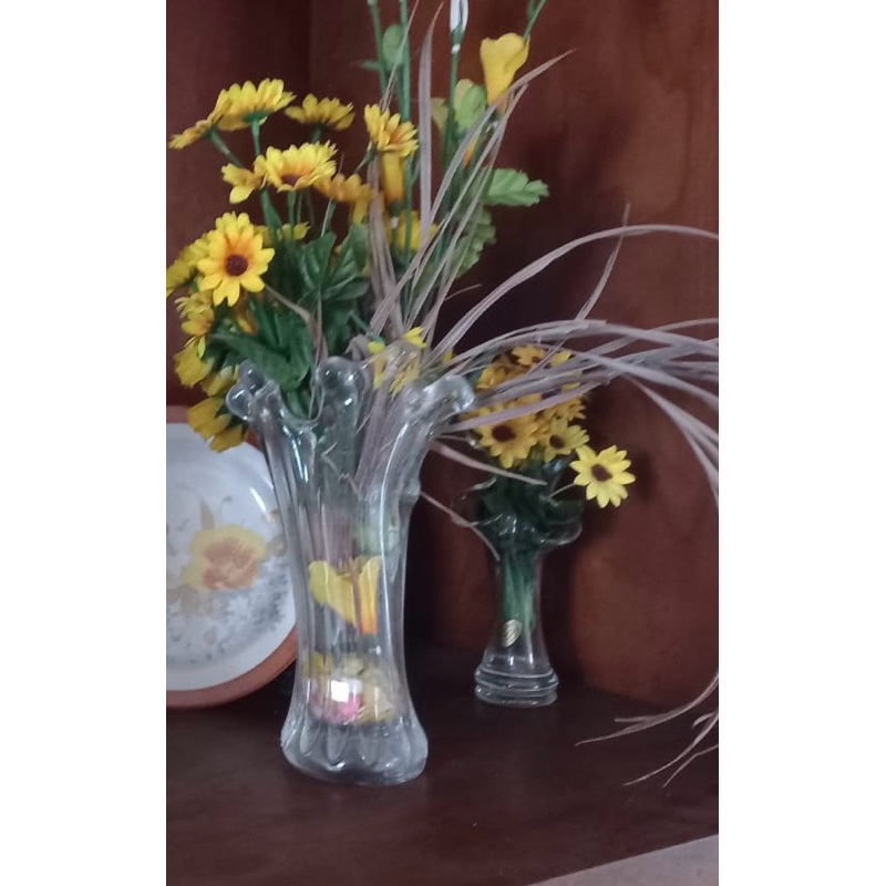Vaso de Vidro Cristal Antigo Floreira Decoração Antiquario Vintage Clássica Romântica