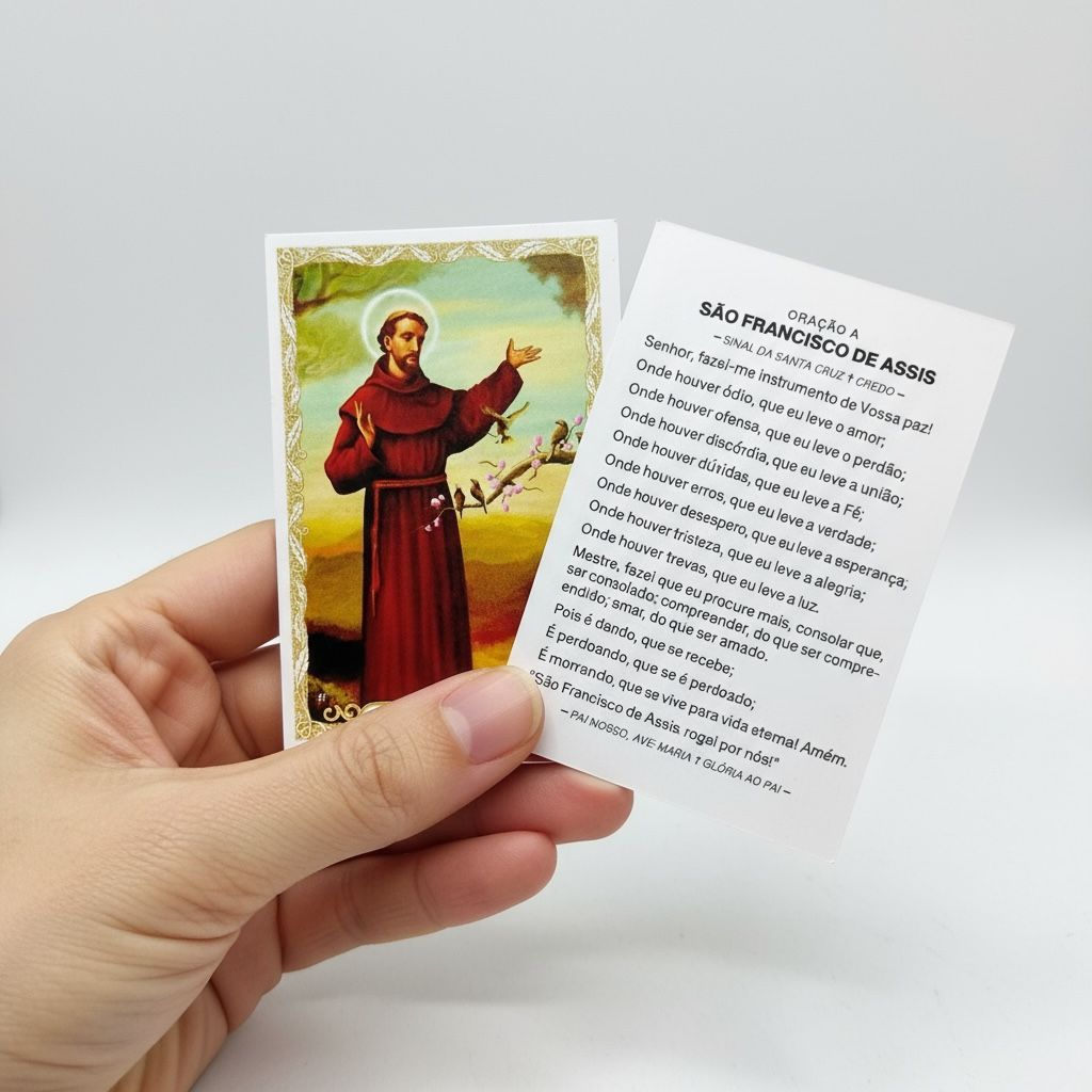 Pacote com 100 Un Folheto com Oração São Francisco de Assis em Oferta na Shopee