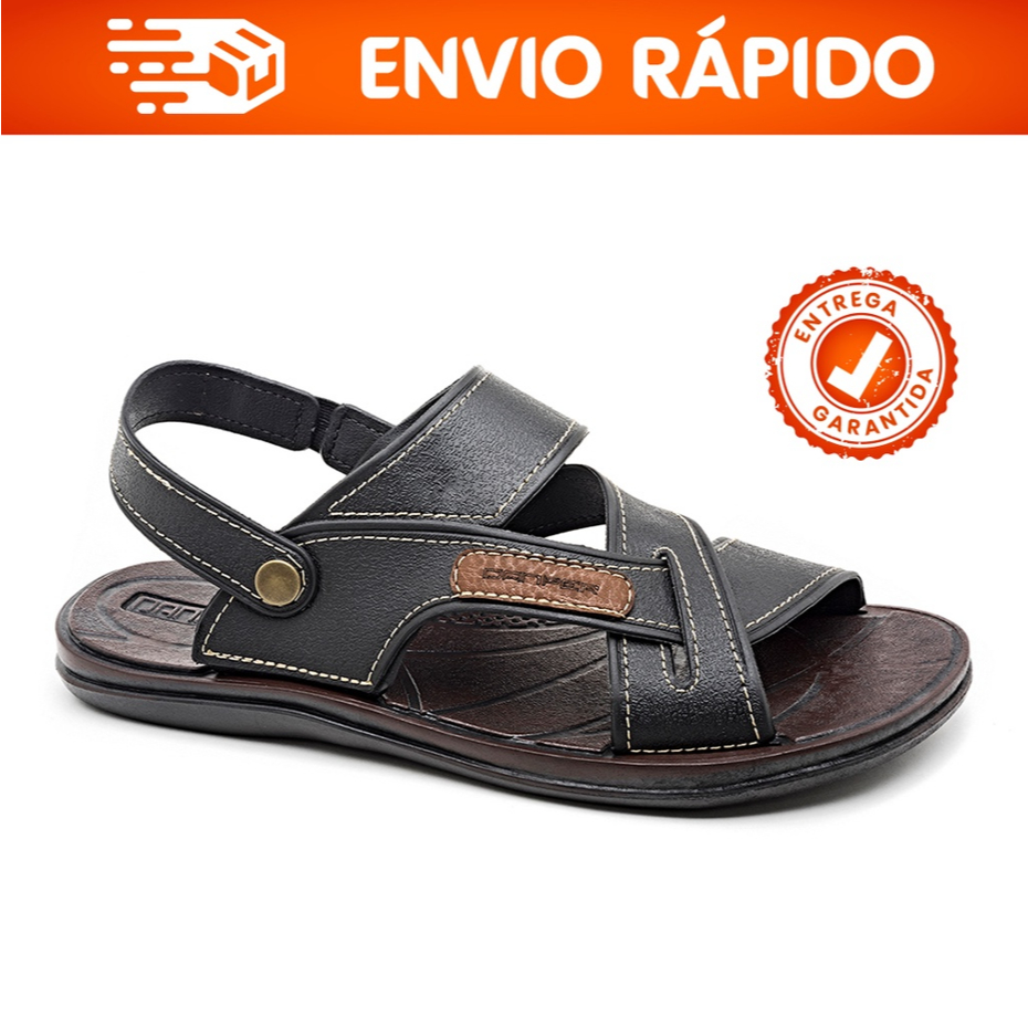 Papete Sandália Original Danper Masculino Confortável Macia Marrom Preto em Oferta na Shopee
