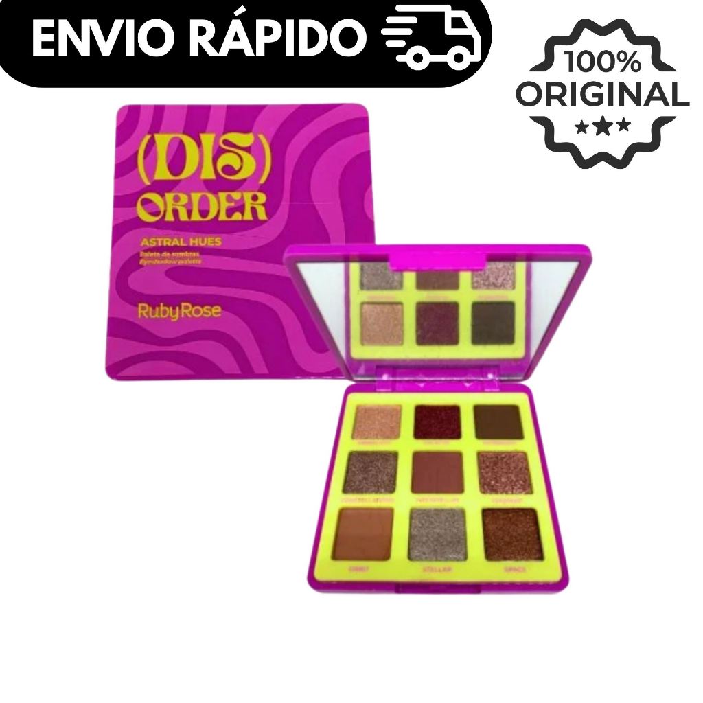 Paleta de Sombras Ruby Rose Astral Hues HBF2600 – Tons Intensos e Alta Pigmentação