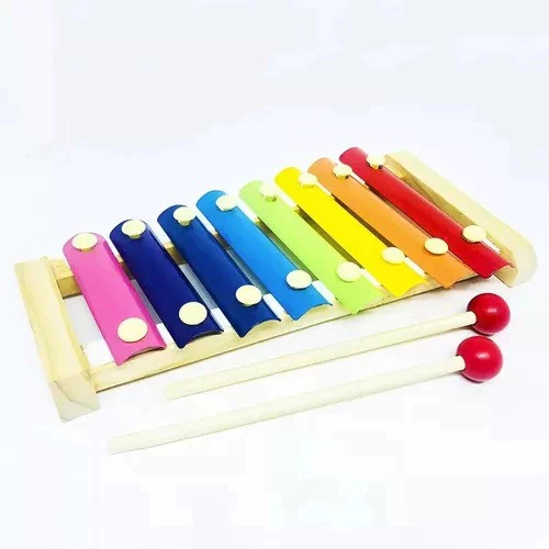 Xilofone Infantil Pedagógico Colorido 8 Notas C/2 Baquetas - Montessori Brinquedo Musical Infantil