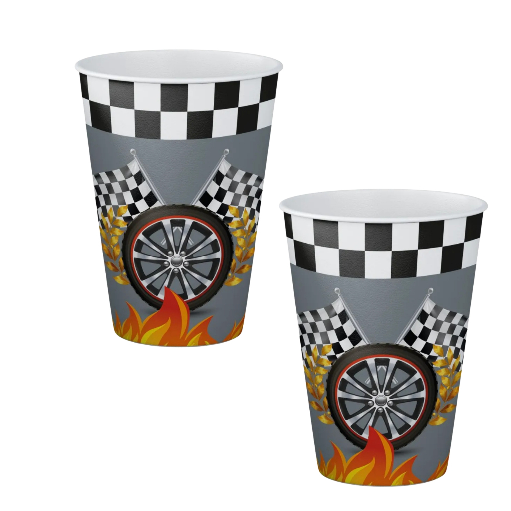 Copo de Papel Festa Motor Sport 8 Unidades 250 ml | MAKE+ - Inspire sua Festa Loja