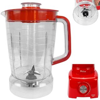 Copo P/  Liquidificador Philco Ph900 / Ph1200 / Plq 1212 Cristal Resistente Vermelho em Oferta na Shopee