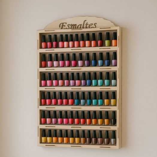Expositor De Esmaltes Mdf Crú Manicure P/ 100 Unidades