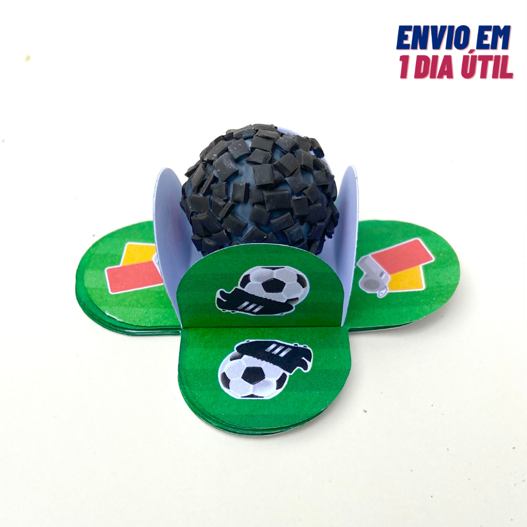 Forminha de Brigadeiro Doce Futebol - Lembrancinha - Festa Infantil - Aniversário