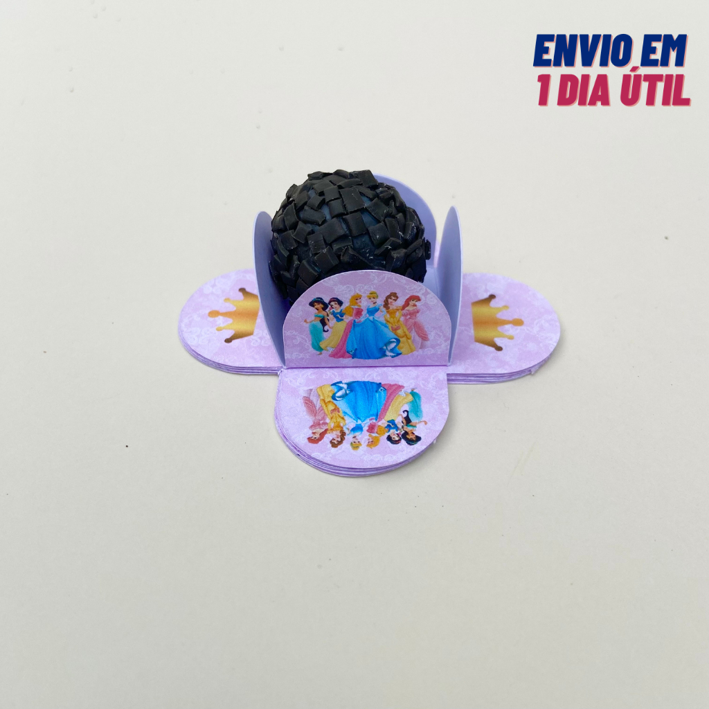 Forminha de Brigadeiro Doce Princesas - Lembrancinha - Festa Infantil - Aniversário