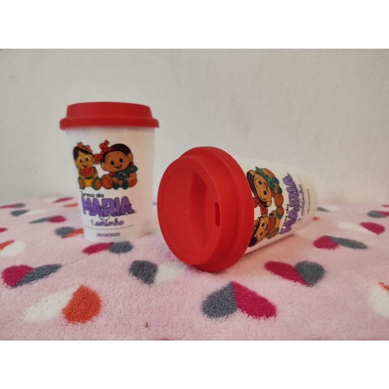 Copos PERSONALIZADOS Mini Bucks 300ml para lembrancinha de aniversário - Princesas Aquarela - Fazemos todos os temas