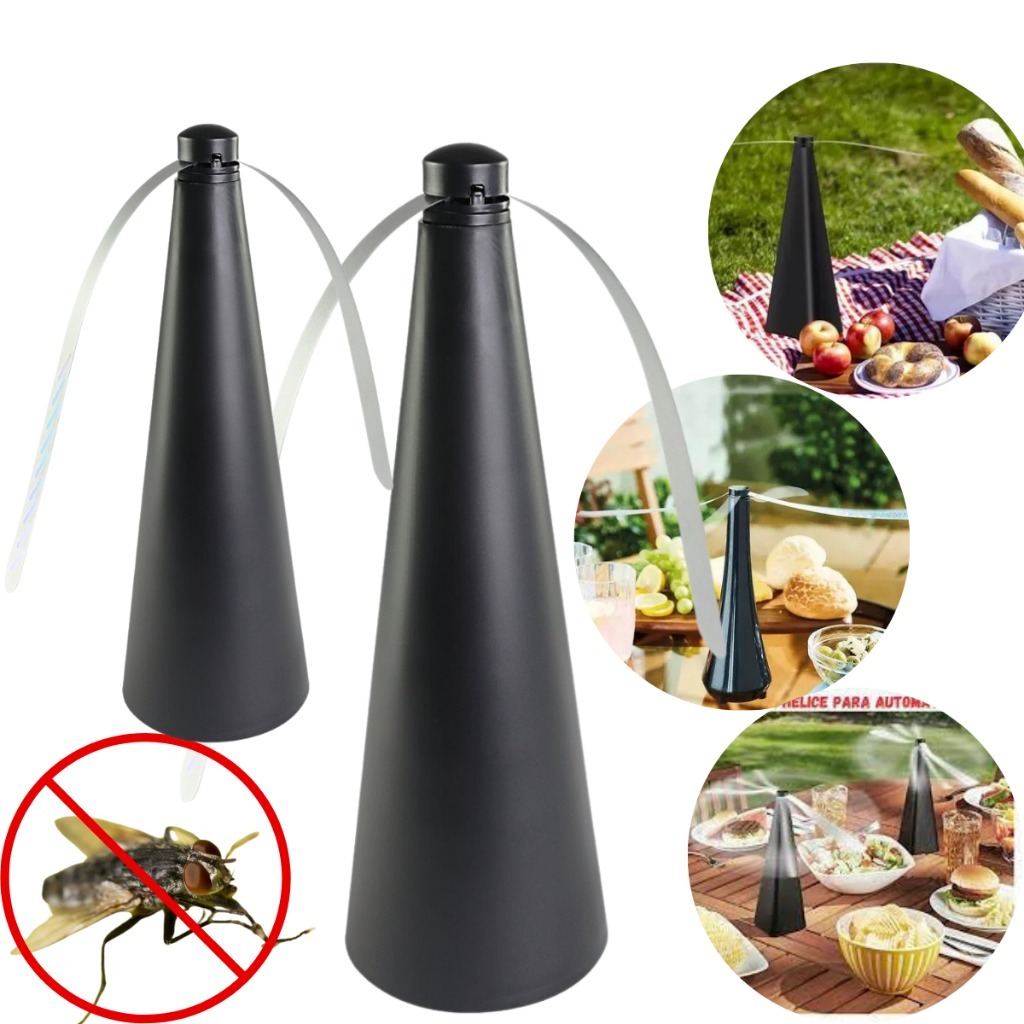 2x Repelente Ventilador Portátil Espanta Mosquitos Moscas Insetos Mesa Casa Jardim Sem Químicos