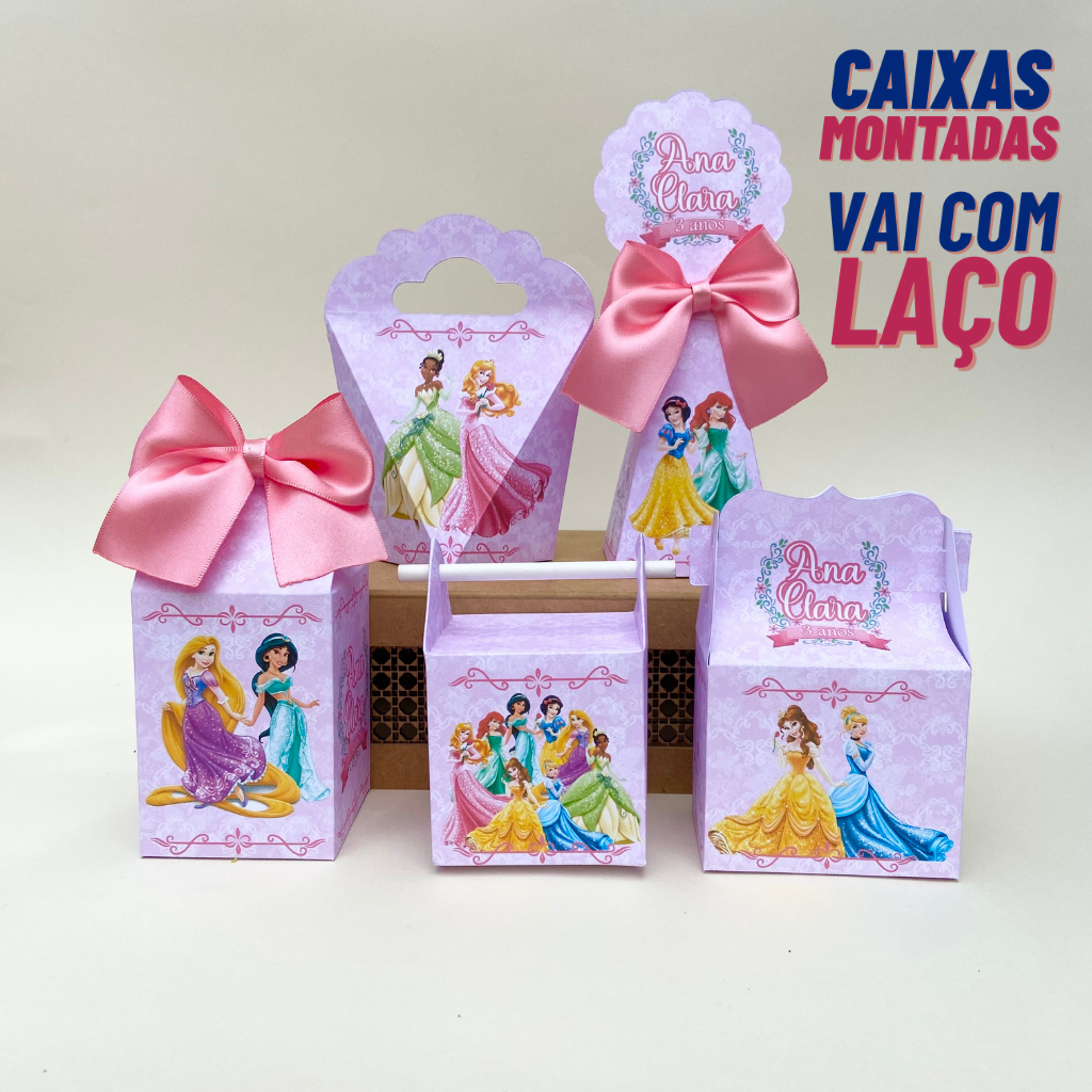 Kit Personalizado Princesas - CAIXAS MONTADAS - Lembrancinha - Festa Infantil - Aniversário