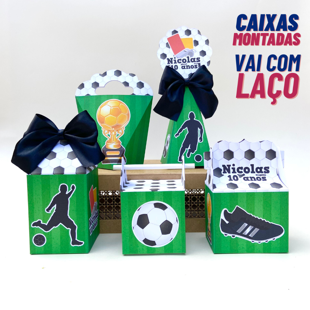 Kit Personalizado Futebol - CAIXAS MONTADAS - Lembrancinha - Festa Infantil - Aniversário
