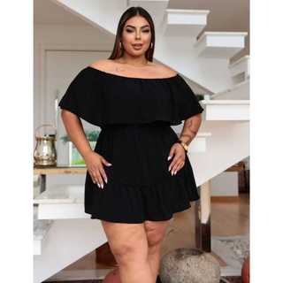 Vestido ciganinha  Ombro a Ombro Macaquinho Feminino Plus Size moda blogueira