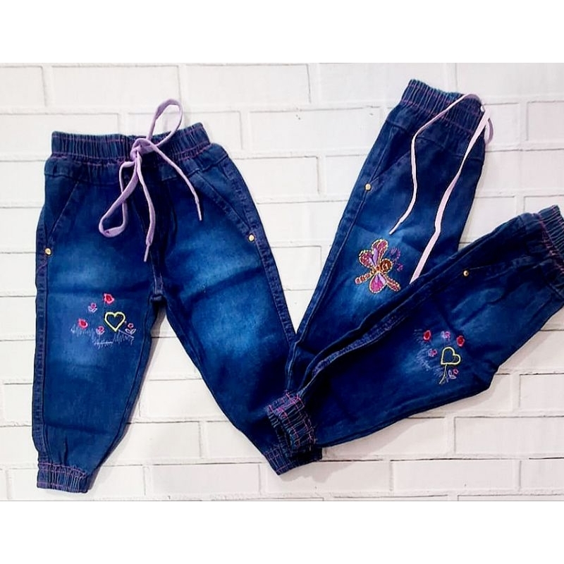 Calça Jeans Jogger Infantil Menina 1 a 3 anos