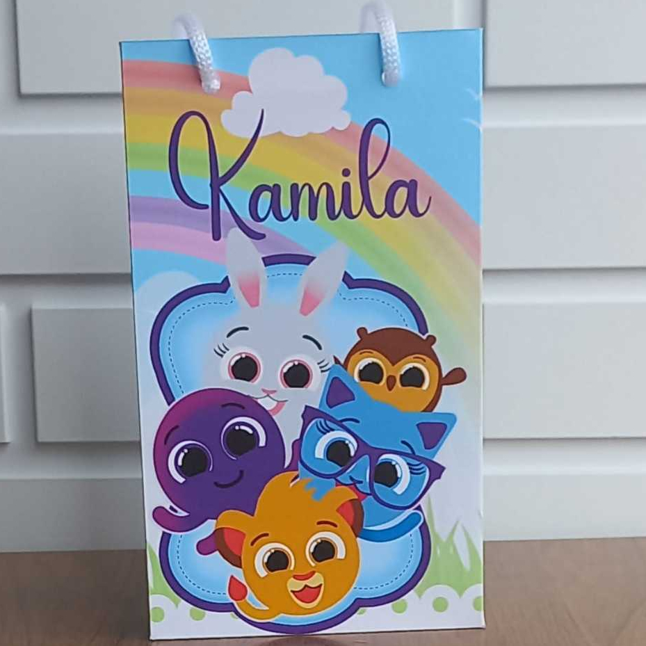 Sacolinha Personalizada Bolofofos Aniversário Infantil Mimos e Lembrancinhas para Festa KIT PEGUE E MONTE