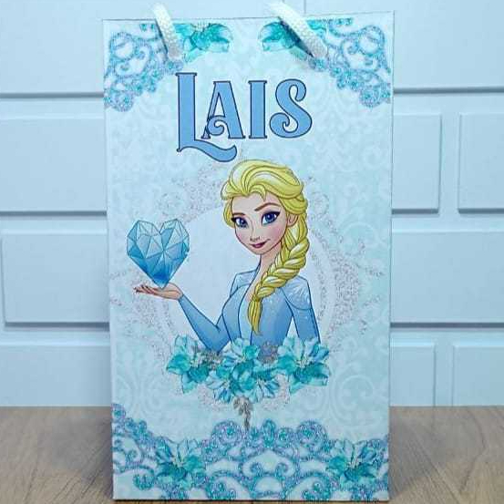 Sacolinha Personalizada Frozen Aniversário Infantil Mimos e Lembrancinhas para Festa KIT PEGUE E MONTE